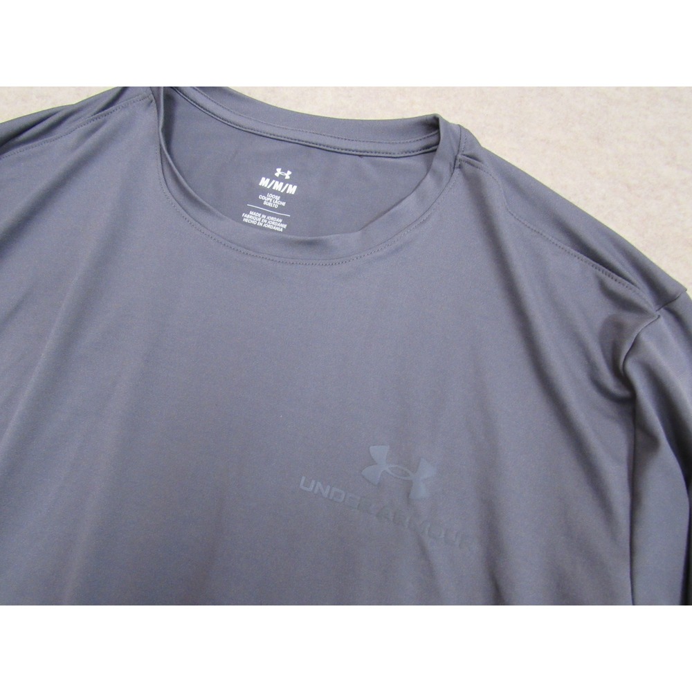 Under Armour Rush Mens Gray Long Sleeve Training Shirt Loose Fit 1385418 Size M